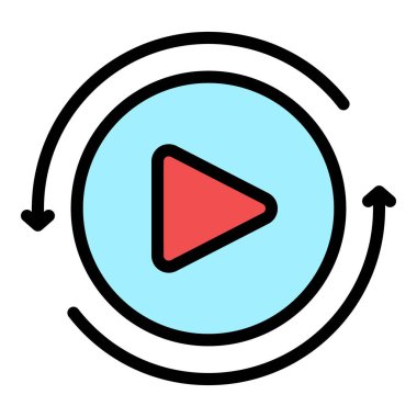 Düğme işlem simgesi renk ana hatlarını oynat