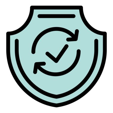 Güvenilirlik simgesi renk ana hatları vektörü