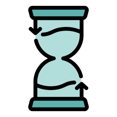 Kum saati güvenilirlik simgesi renk ana hatları vektörü