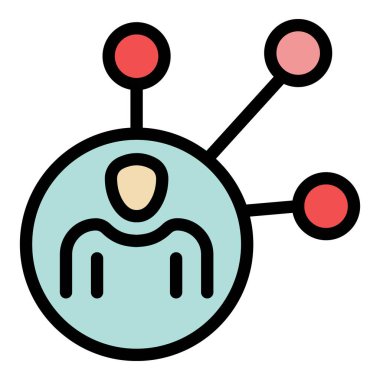 Şema insanları güvenilirlik simgesi renk ana hatları vektörü