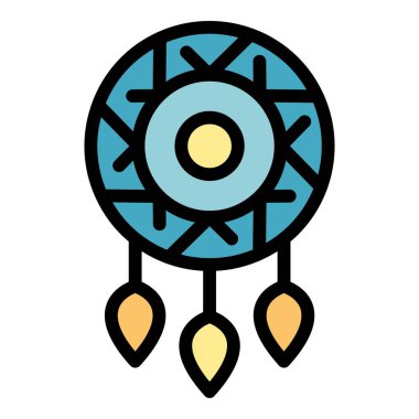 Rüya Yakalayıcı tılsım simgesi renk ana hatları vektörü