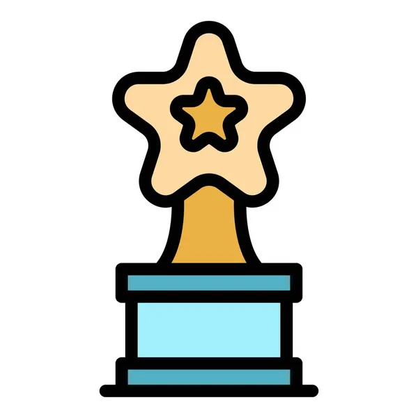 Star Award Symbol Farbe Umrissvektor — Stockvektor