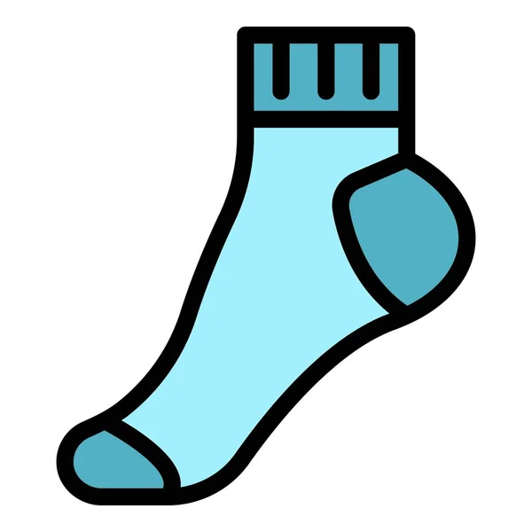 Feet sock icon color outline vector — Stock Vector