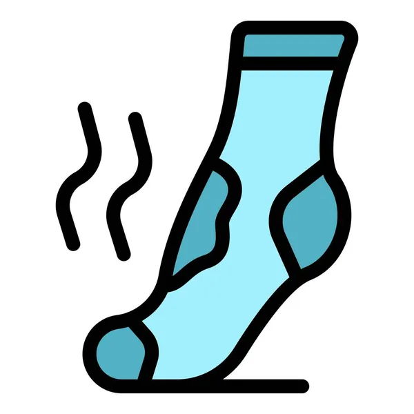 肮脏袜子图标颜色轮廓矢量 — 图库矢量图片