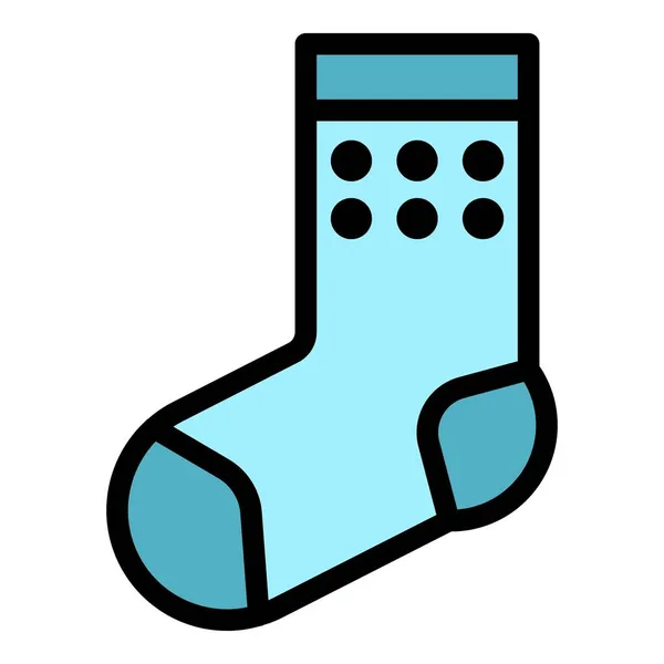 Stoffsocken-Symbol Farbe Umrissvektor — Stockvektor