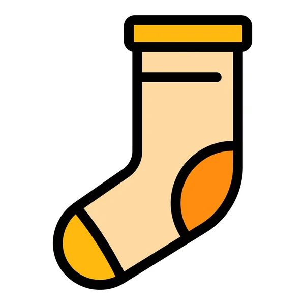 Saubere Socken Symbol Farbe Umrissvektor — Stockvektor