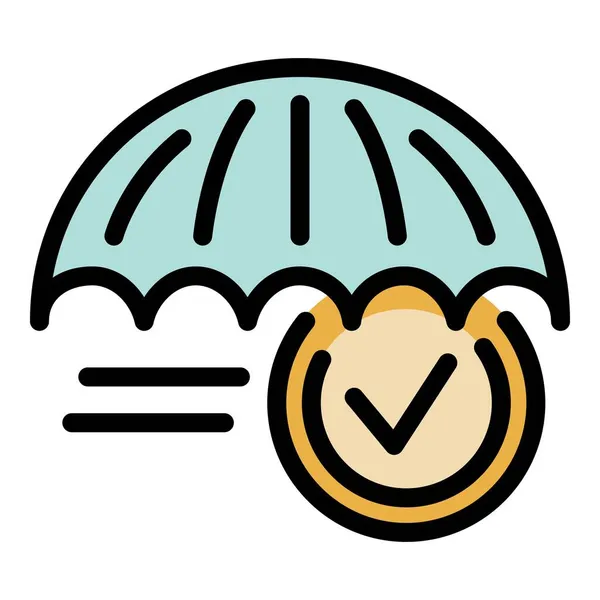 Вектор контура контура иконки надежности зонтика — стоковый вектор