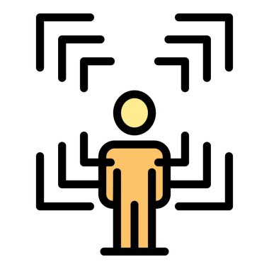 Video çerçeve simgesi renk ana hatları vektörünü aktar