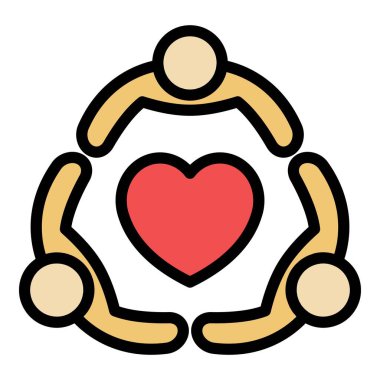 Gerçek arkadaşlar simge rengi ana hatları vektörü