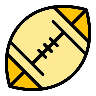 Amerikan futbol topu simgesi renk ana hatları vektörü