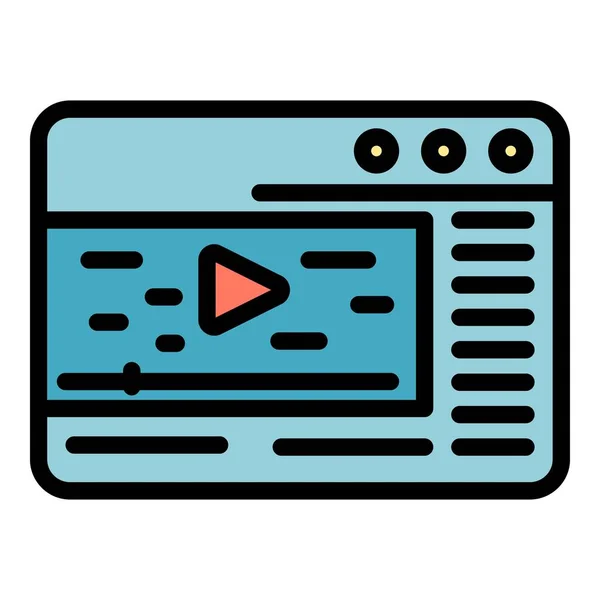 Web böngésző stream ikon színes vázlat vektor — Stock Vector