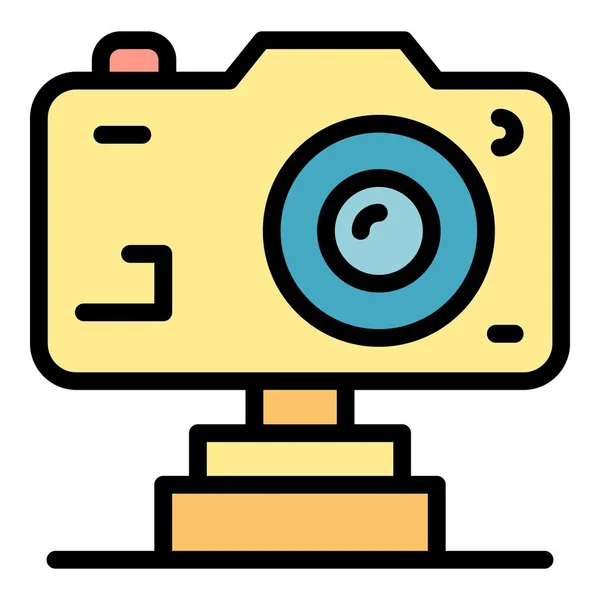Vetor de contorno de cor de ícone de fluxo de câmera de ação —  Vetores de Stock