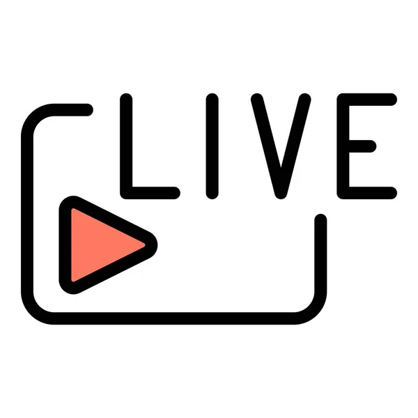 Web live stream icon color outline vector — Stock Vector
