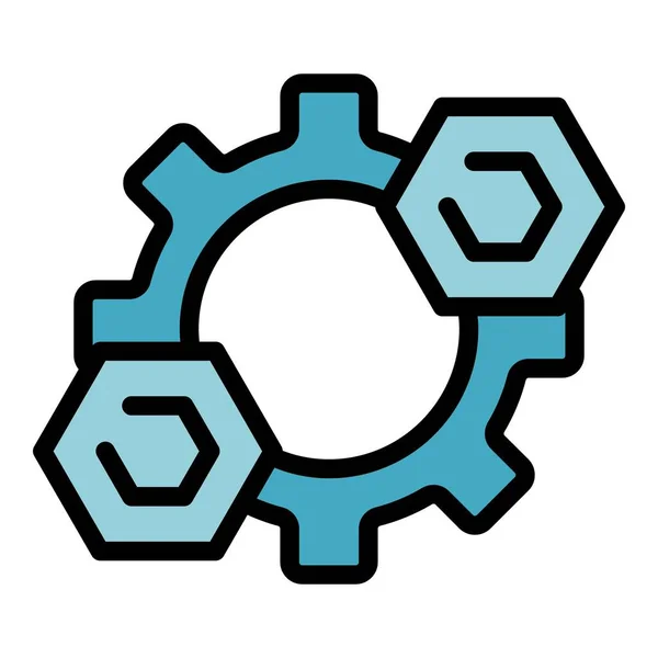Trust gears wheels icon color outline vector — Stock Vector