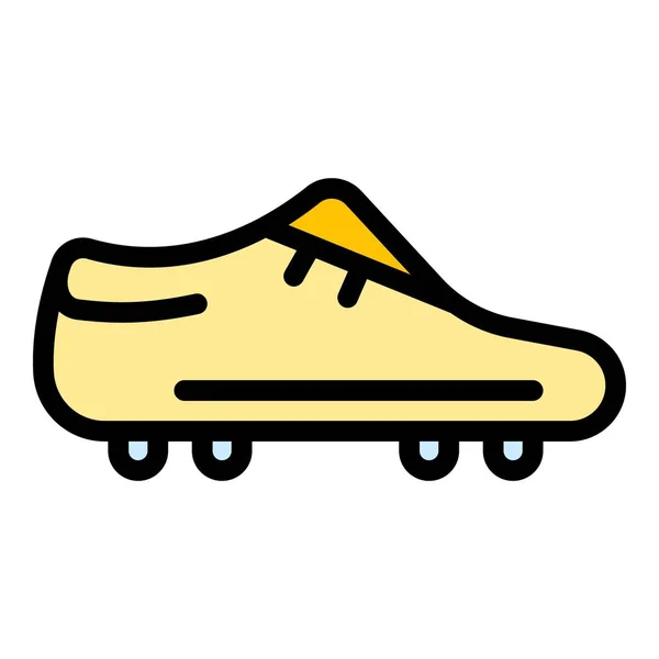 Вектор контура значка футбольного ботинка — стоковый вектор