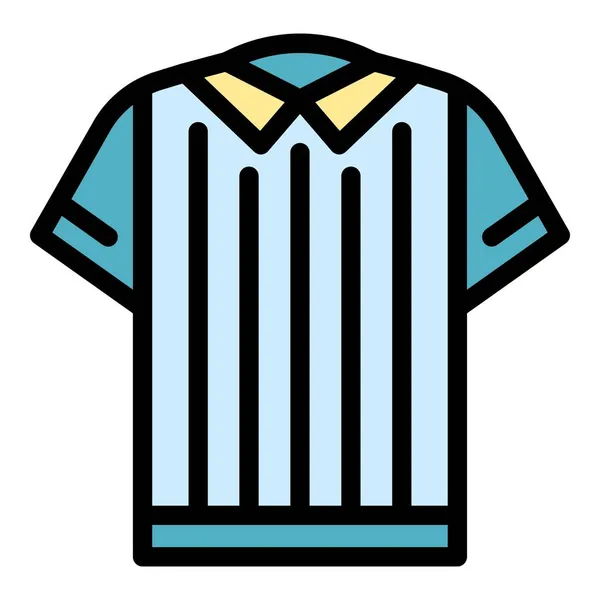 Árbitro camisa icono color contorno vector — Vector de stock