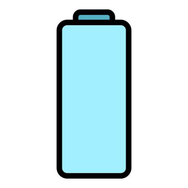 Boş pil simgesi renk ana hatları vektörü