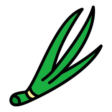 Sebze Frenk soğanı renk ana hatları vektörü