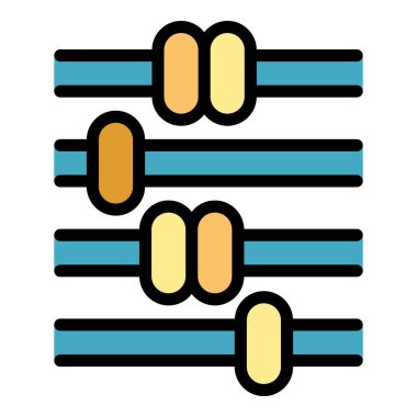 Okul abaküs simgesi renk ana hatları vektörü