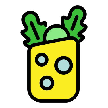 Kebap roka simgesi renk ana hatları vektörü