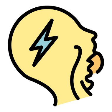 Bademcik anjin ikonu renk çizgisi vektörü