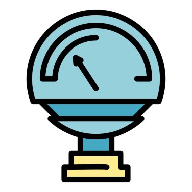 Manometre valf simgesi renk ana hatları vektörü