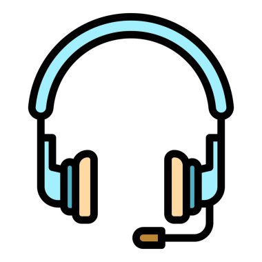 Kulaklık simgesi rengi dış hat vektörü