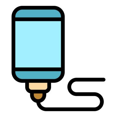 Cep telefonu şarj simgesi renk ana hatları vektörü