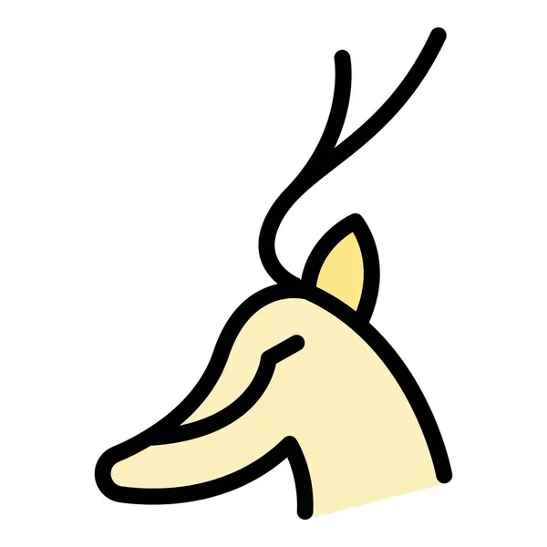 Oryx Gazelle Symbol Farbe Umrissvektor — Stockvektor