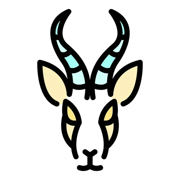 Rápido ícone gazela cor contorno vetor — Vetor de Stock