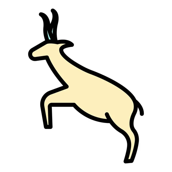 Ejecución de gacela icono color contorno vector — Vector de stock