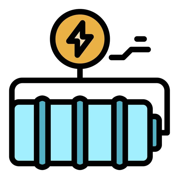 Batterij pictogram kleur omtrek vector — Stockvector