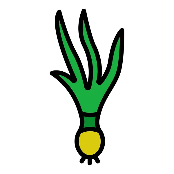 Planta cebollino icono color contorno vector — Vector de stock