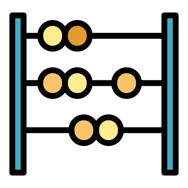 Boncuk abaküs simgesi renk ana hatları vektörü — Stok Vektör