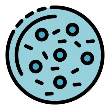 Mikroskop mikroorganizma simgesi renk ana hatları vektörü