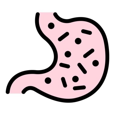 Mide probiyotiği simgesi renk ana hatları vektörü