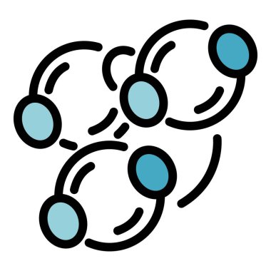 Grup probiyotik simgesi renk ana hatları vektörü