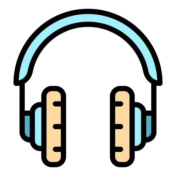 Moderno icono de auriculares color contorno vector — Vector de stock
