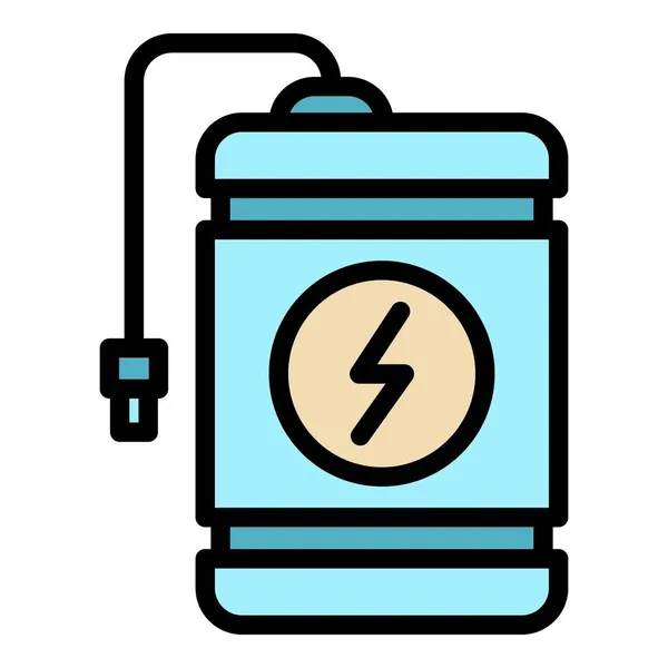 Flash charge power bank icon color outline vector — Stock Vector