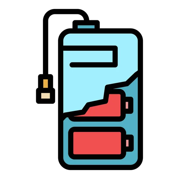 Barevný vektor barvy ikony bateriové baterie — Stockový vektor