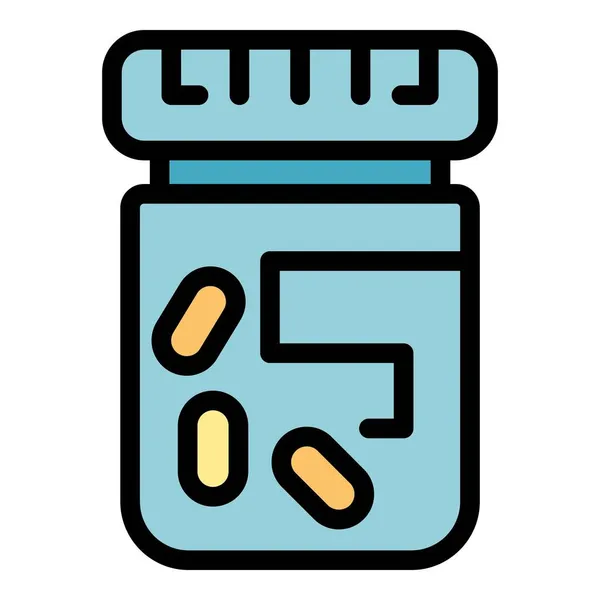 Pill bottle probiotics icon color outline vector — 스톡 벡터