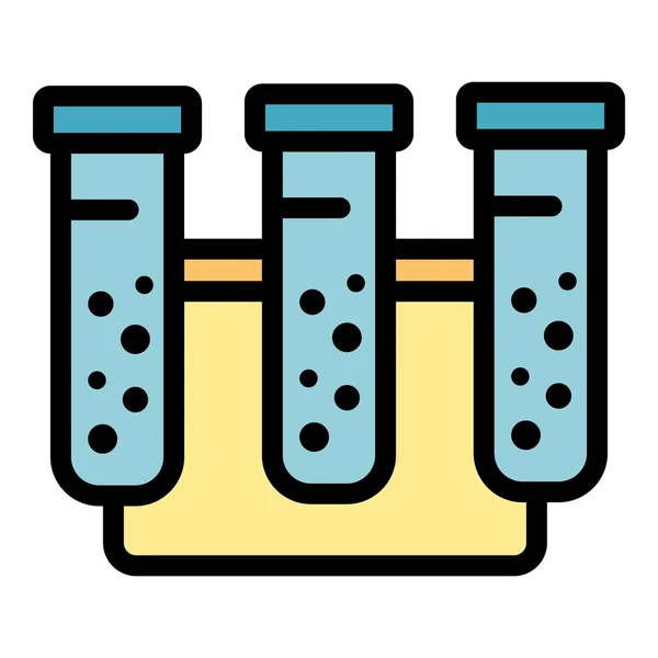 Test tube probiotics icon color outline vector — Stock Vector