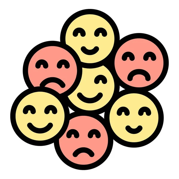 Emoji revisão do produto ícone cor contorno vetor — Vetor de Stock