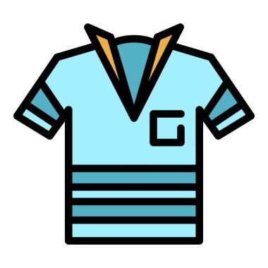 Kurtarma gömleği simgesi renk ana hatları vektörü