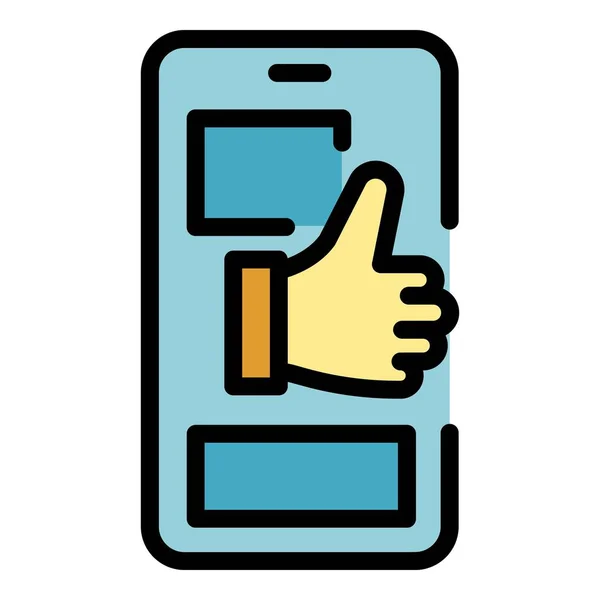 Thumb up chat product review icon color outline vector — Stock Vector
