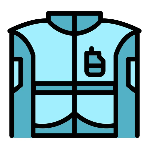 Vetor de contorno de cores de ícone de equipamento de resgate — Vetor de Stock