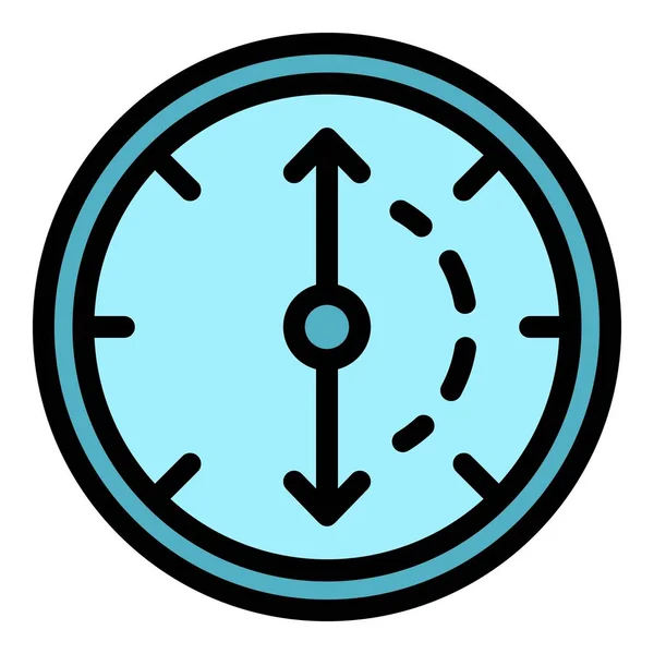 Wall clock icon color outline vector — Stock Vector