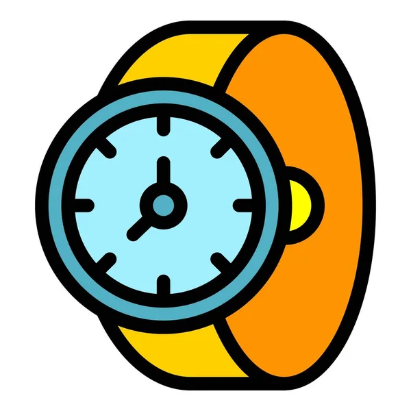 Reloj de mano icono color contorno vector — Archivo Imágenes Vectoriales