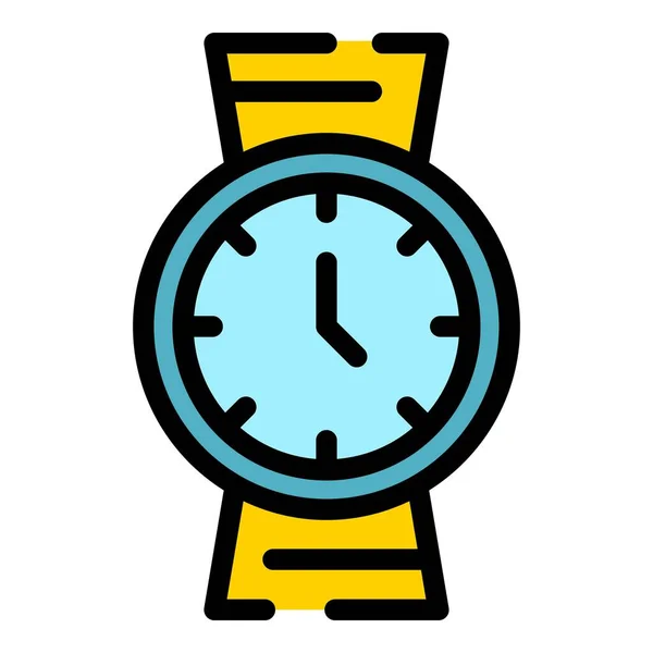 Smartwatch ikona kolor zarys wektor — Wektor stockowy