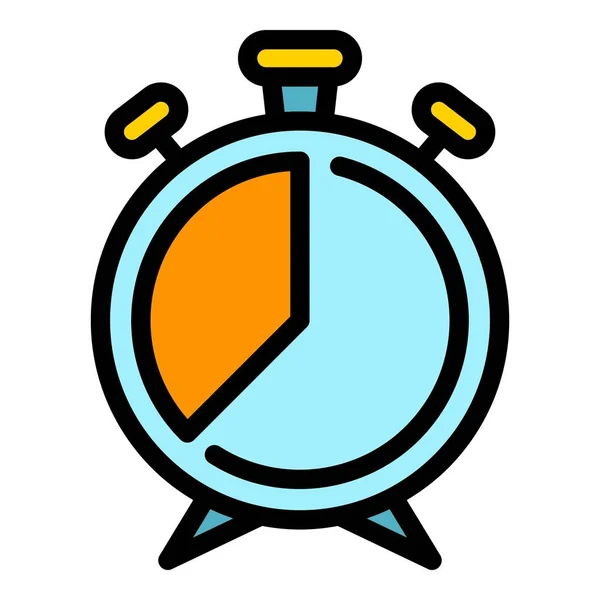 Stopwatch alarm saat simgesi renk ana hatları vektörü — Stok Vektör